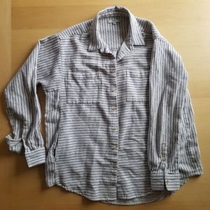 Madewell Striped Flannel Button Up Shirt Shacket